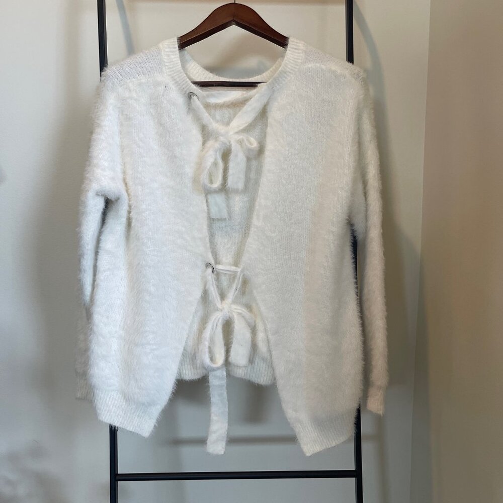Lulus Weekend In Aspen Ivory Backless Sweater Top - Picture 7 of 8